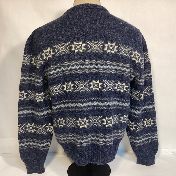 Fishermans style Wool Sweater Vintage Royal North Mills Mens size large - Picture 4 of 8